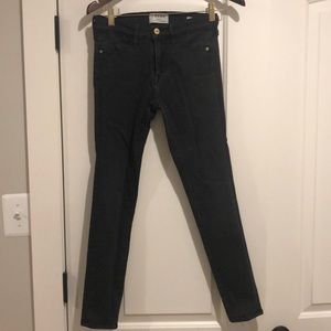 Frame denim le high skinny washed black